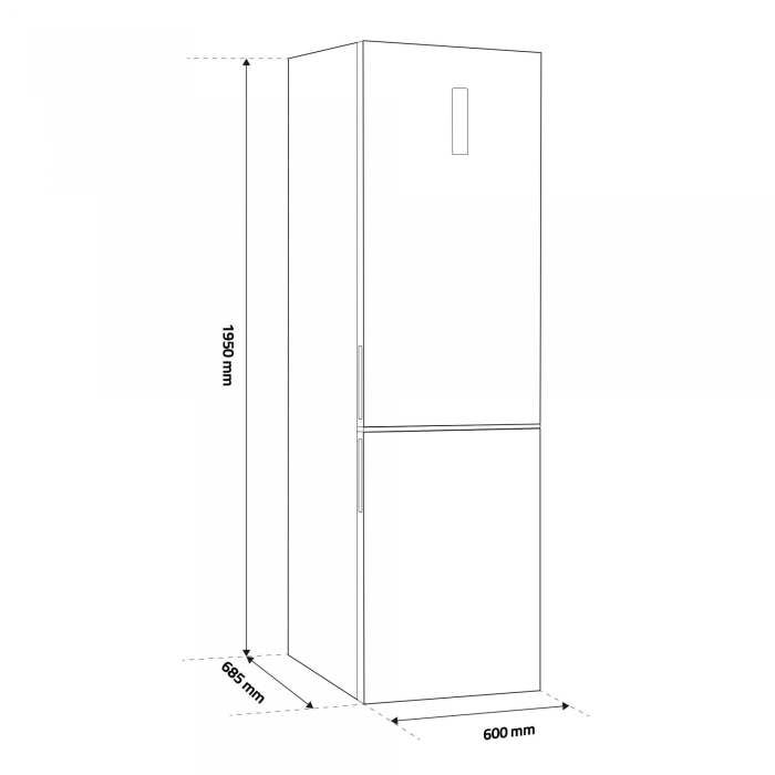 Combina Frigorifica Samus SCX486NFE, 347 L, Full No Frost, Clasa energetica E, Termostat electronic, 3 sertare la congelator, H 195 cm, Inox/ Argintiu [4]