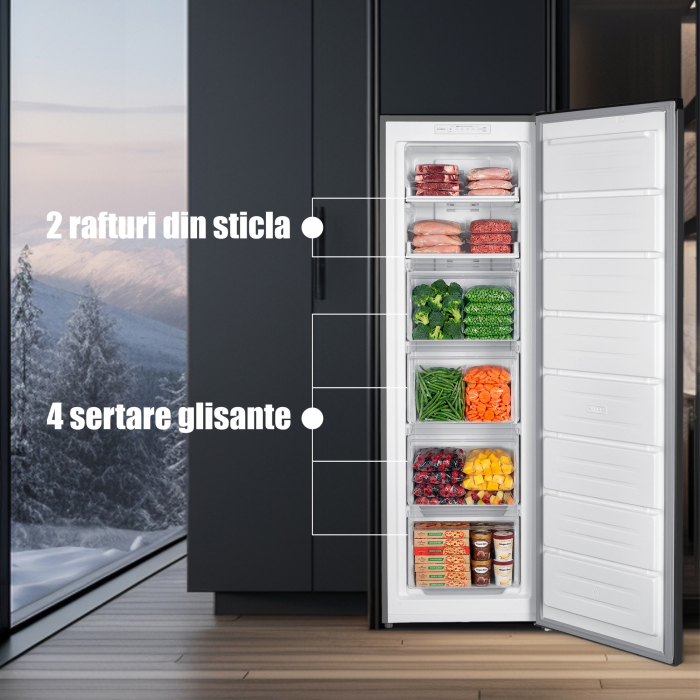 Congelator Samus SCGXE336NFE, 204L, Clasa E, Inox/ argintiu [8]