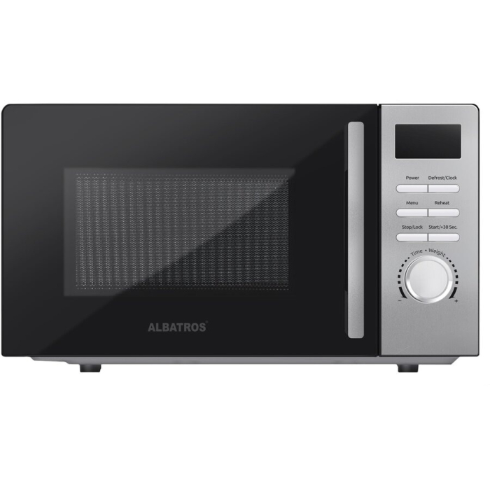 Cuptor cu microunde Albatros MWA-20D4B, 20 L, 700 W, 5 Nivele de putere, 8 Programe de preparare, Dezghetare, Digital, Negru/ Argintiu [4]