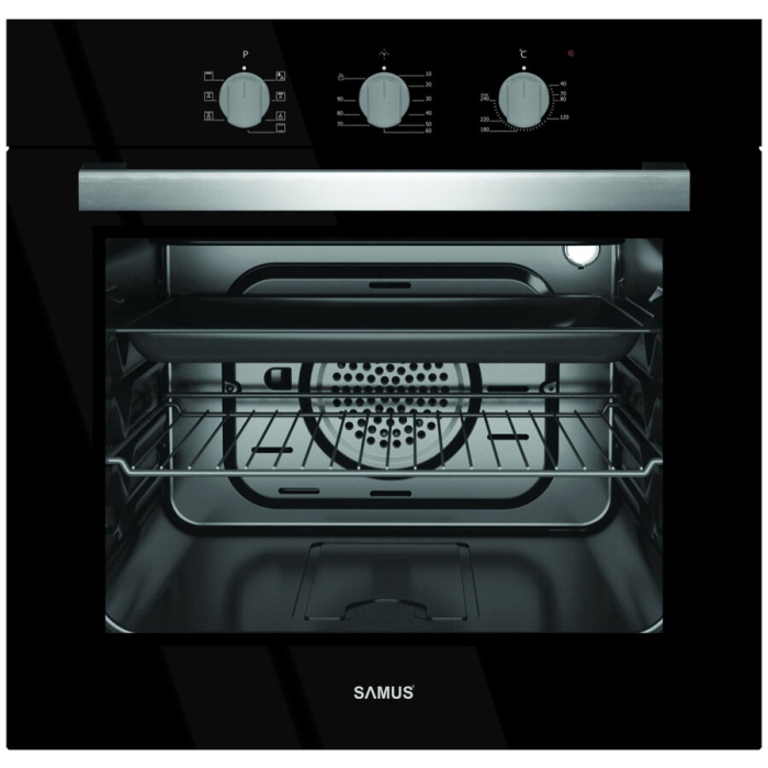 Cuptor electric incorporabil Samus SC618TGV, clasa A, 58 litri, 6 functii, grill, ventilator, timer, 2200 W, negru [3]