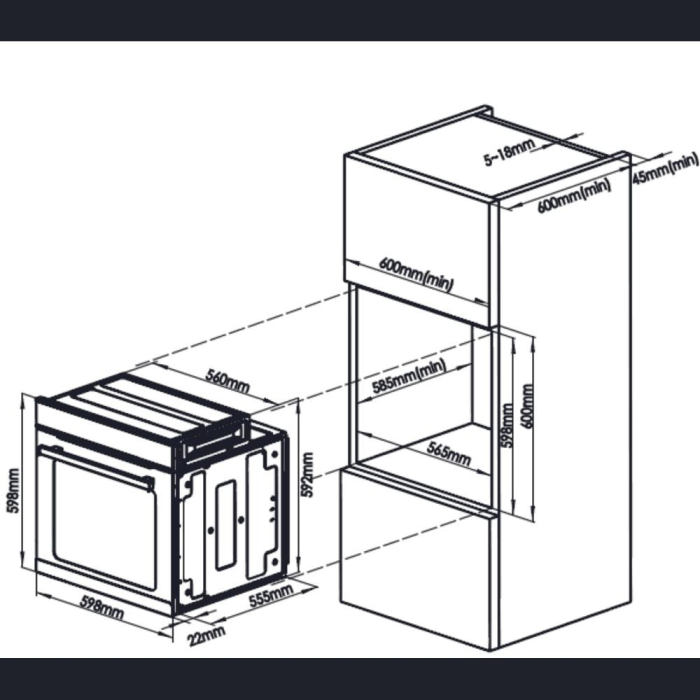 Cuptor electric incorporabil Samus SC623GX5, clasa A, 75 litri, 5 functii, grill, ventilator, timer, 2000 W, negru + argintiu [4]
