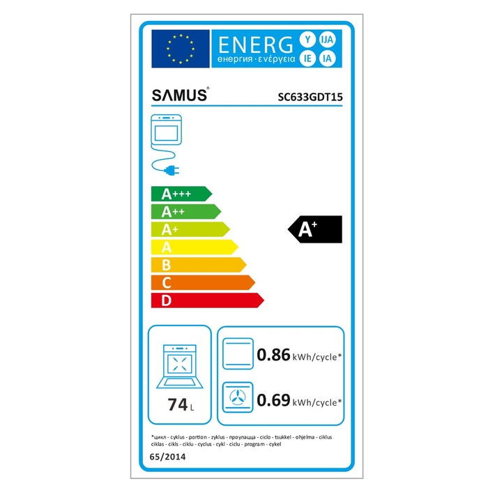 Cuptor incorporabil Samus SC633GDT15, 74 L, Panou slim din sticla neagra, 15 functii + gatire 3D, Putere cuptor 2890-3440 W, Grill electric, Negru [4]