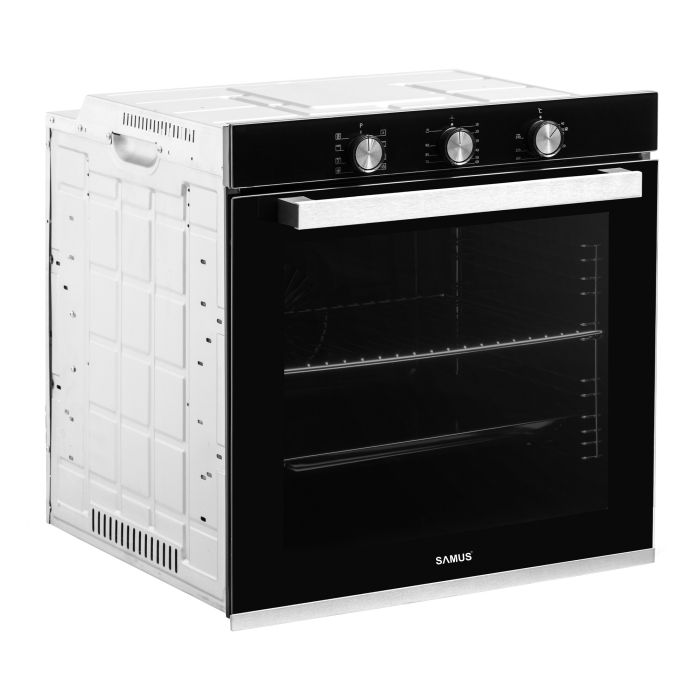 Cuptor Incorporabil Samus SC8180BGTV3D, 80 l, 8 Functii + Gatire 3D, 2500 W, Grill ellectric, Ventilator, Clasa energetica A, Timer, Negru/Inox [4]