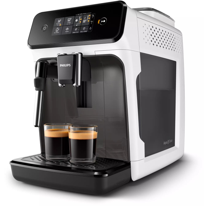 Espressor automat Philips EP1223/00 Seria 1200, 1500W, 15 bar, sistem clasic de spumare, 2 bauturi, afisaj tactil, optiune 2 cesti, 12 setari macinare, rasnita ceramica, Alb [4]