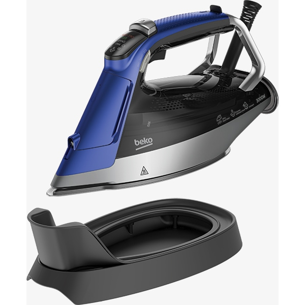Fier de calcat BEKO Future Iron SPA9130B, 3000W, 280g/min, 350ml, talpa SoftGlide, albastru-negru [2]