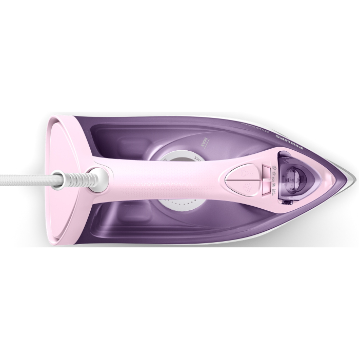 Fier de calcat Philips DST3020/30, 2200 W, capacitate rezervor 300 ml, debit abur 35 g/min, jet de abur 160 g, talpa ceramica, glisor anticalcar,Alb-Mov [2]