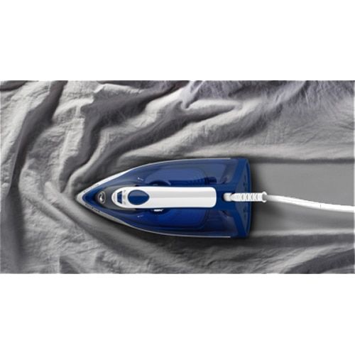Fier de calcat Tefal Express Steam FV2838E0, 2400W, jet de abur 180 g/min, abur variabil 0-40 g/min, 270 ml, functie anticalcar, alb/albastru [2]