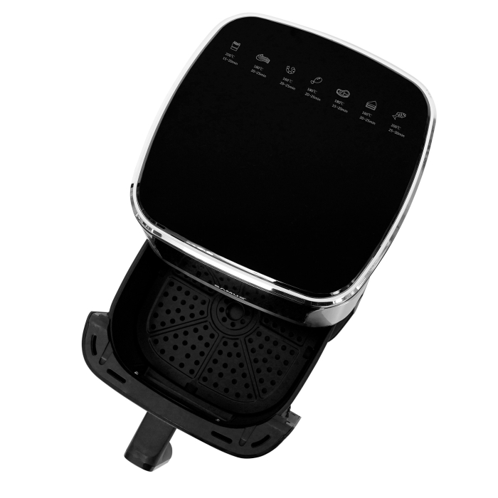 Friteuza cu aer cald Samus AF5-S1400DW, 1400 W, 5 L, Display led, Timer 60 min, 7 Programe, Fry Force 360°, Touch Control, Negru/Argintiu [4]