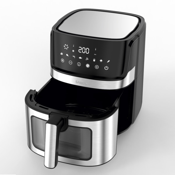 Friteuza cu aer cald Samus AF6.5B-S1700DW, capacitate 6.5L, putere 1700W, afisaj electronic, Timer, cu fereastra [2]