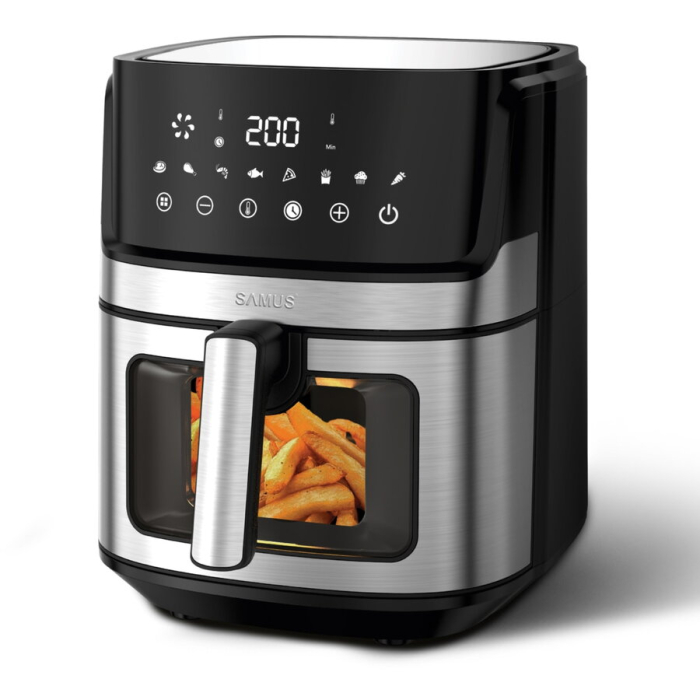 Friteuza cu aer cald Samus AF6.5B-S1700DW, capacitate 6.5L, putere 1700W, afisaj electronic, Timer, cu fereastra [6]