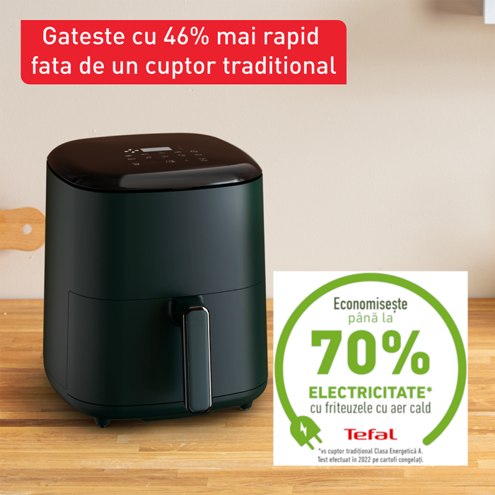 Friteuza cu aer cald Tefal Easy Fry Max air fryer EY245310, 1500 W, capacitate 5L, 10 programe automate, ecran tactil, vas detasabil antiaderent, oprire automata, temperatura ajusatbila, carte de rete [10]