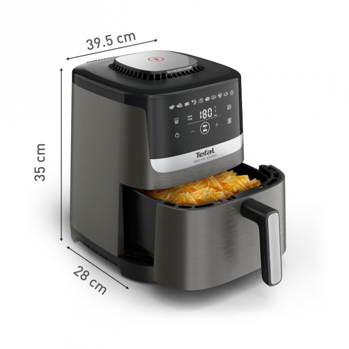 Friteuza cu aer cald Tefal Easy Fry Silence EY551HE0, 1670 W, 5l, 10 programe presetate, Ecran LCD, Termostat reglabil, Gri [4]