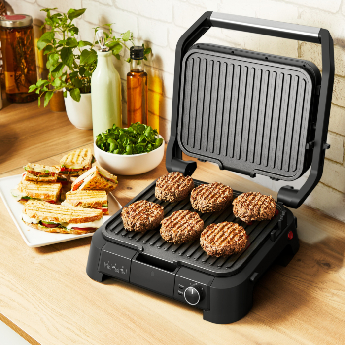 Gratar electric multifunctional Tefal SuperGrill 3 in 1 GC5108E0, 2000 W, Functie Barbeque si Cuptor, Termostat reglabil, Buton pornire/oprire, Negru [6]