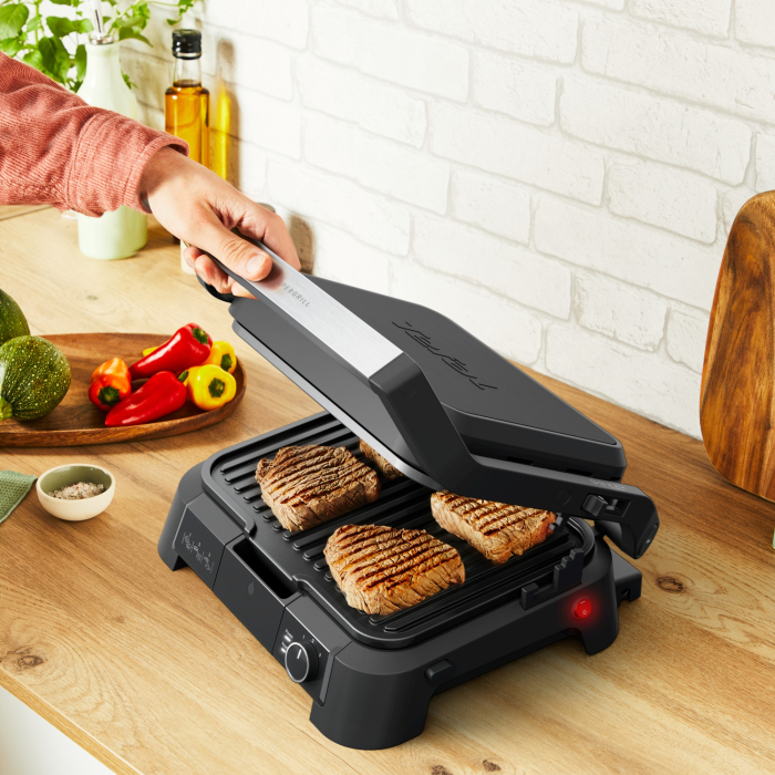 Gratar electric multifunctional Tefal SuperGrill 3 in 1 GC5108E0, 2000 W, Functie Barbeque si Cuptor, Termostat reglabil, Buton pornire/oprire, Negru [7]
