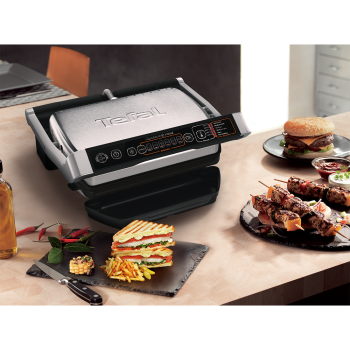 Gratar electric Tefal OptiGrill+ GC706D34, 2000W, 6 programe automate, 4 niveluri temperatura, functie dezghetare, placi detasabile antiaderente, tava colectoare grasime, indicator luminos nivel gatir [7]