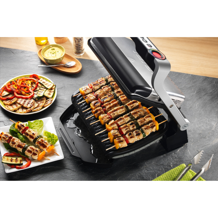 Gratar electric Tefal OptiGrill+ GC706D34, 2000W, 6 programe automate, 4 niveluri temperatura, functie dezghetare, placi detasabile antiaderente, tava colectoare grasime, indicator luminos nivel gatir [5]