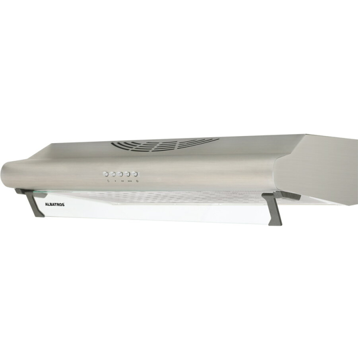 Hota clasica Albatros H20AS Eco+, 263 mc/h, 2 motoare, 196 W, latime 60 cm, 3 trepte de putere, tehnologie Eco+, filtru metalic dublu caseta, geam rabatabil, argintiu [3]