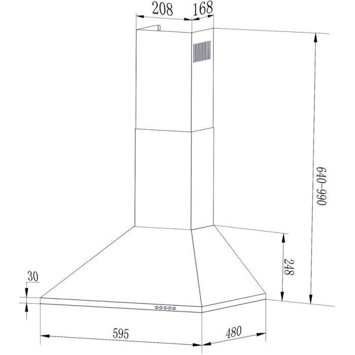 Hota decorativa Samus HS660DLB, 1 motor, 3 trepte absorbtie, Negru [2]