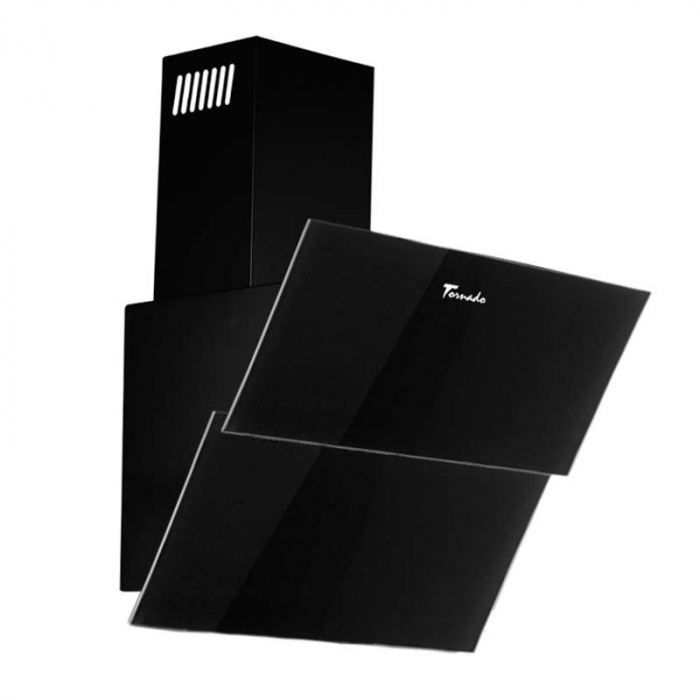 Hota Decorativa Tornado Blaze Touch Free 1100 (60) LED, 1 motor Turbo, latime 60 cm, 4 viteze, absorbtie 1100 m3/ora, filtru anti-grasimi aluminiu 5 straturi, Negru/Sticla [1]