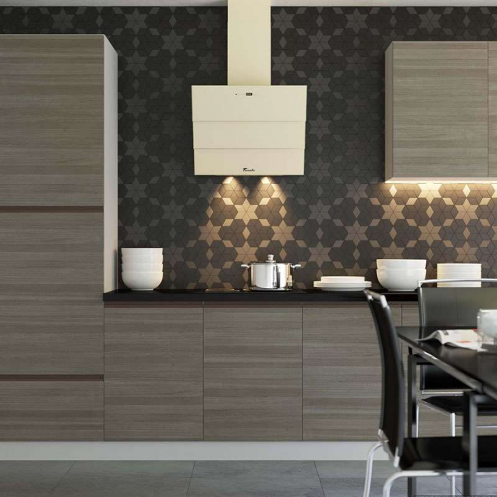 Hota Decorativa Tornado Megas 1200 (60) LED, clasa A, 1 motor Turbo, latime 60 cm, 4 viteze, absorbtie 1200 m3/ora, filtru anti-grasimi aluminiu 5 straturi, Bej [5]