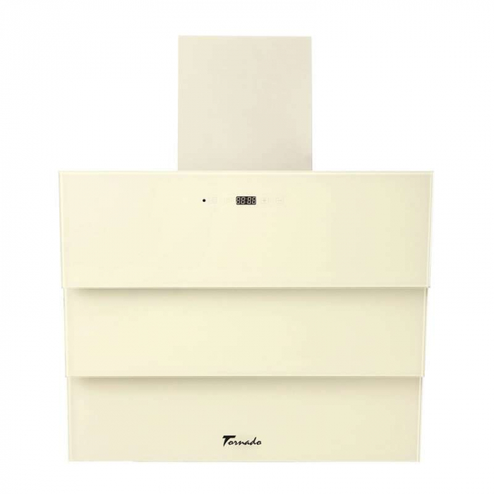 Hota Decorativa Tornado Megas 1200 (60) LED, clasa A, 1 motor Turbo, latime 60 cm, 4 viteze, absorbtie 1200 m3/ora, filtru anti-grasimi aluminiu 5 straturi, Bej [2]