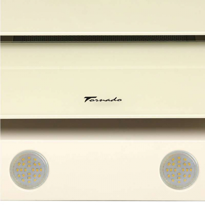 Hota Decorativa Tornado Megas 1200 (60) LED, clasa A, 1 motor Turbo, latime 60 cm, 4 viteze, absorbtie 1200 m3/ora, filtru anti-grasimi aluminiu 5 straturi, Bej [8]
