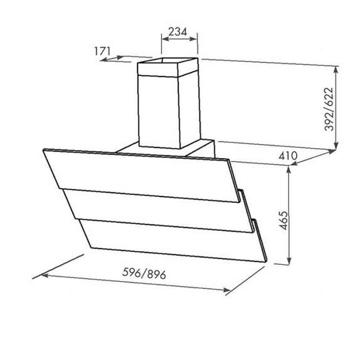 Hota Decorativa Tornado Megas 1200 (90) LED, clasa A, 1 motor Turbo, latime 90 cm, 4 viteze, absorbtie 1200 m3/ora, filtru anti-grasimi aluminiu 5 straturi, Bej [12]