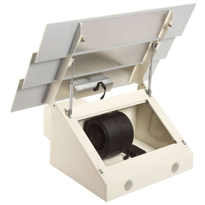 Hota Decorativa Tornado Megas 1200 (90) LED, clasa A, 1 motor Turbo, latime 90 cm, 4 viteze, absorbtie 1200 m3/ora, filtru anti-grasimi aluminiu 5 straturi, Bej [5]