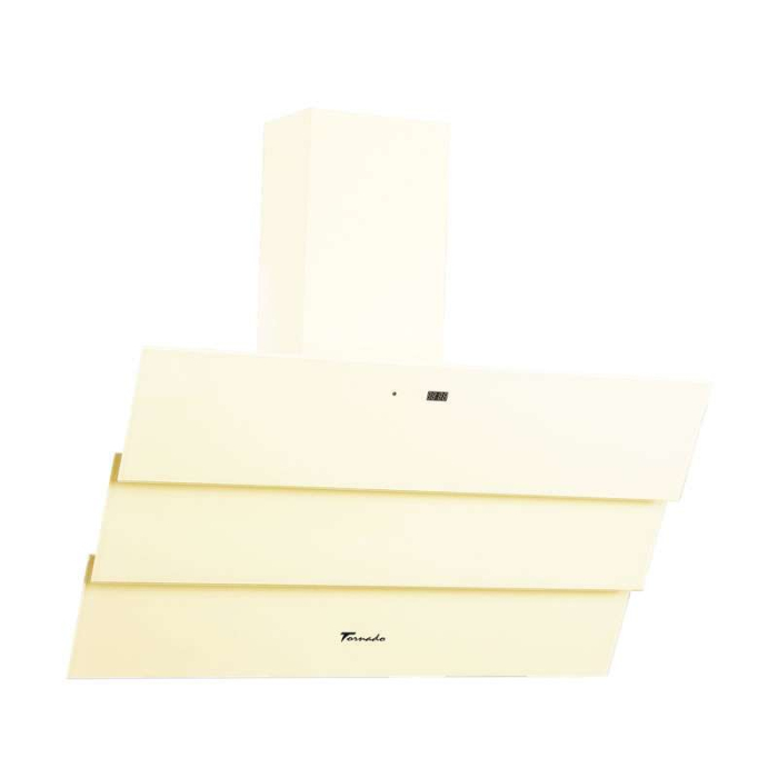 Hota Decorativa Tornado Megas 1200 (90) LED, clasa A, 1 motor Turbo, latime 90 cm, 4 viteze, absorbtie 1200 m3/ora, filtru anti-grasimi aluminiu 5 straturi, Bej [1]