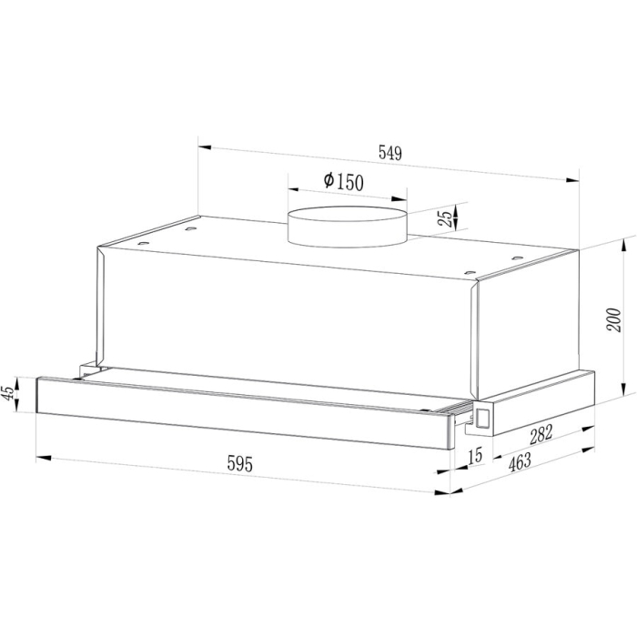Hota incorporabila Samus HS6030TX, Putere consumata 67 W, 1 motor 60 cm latime, Inox [2]