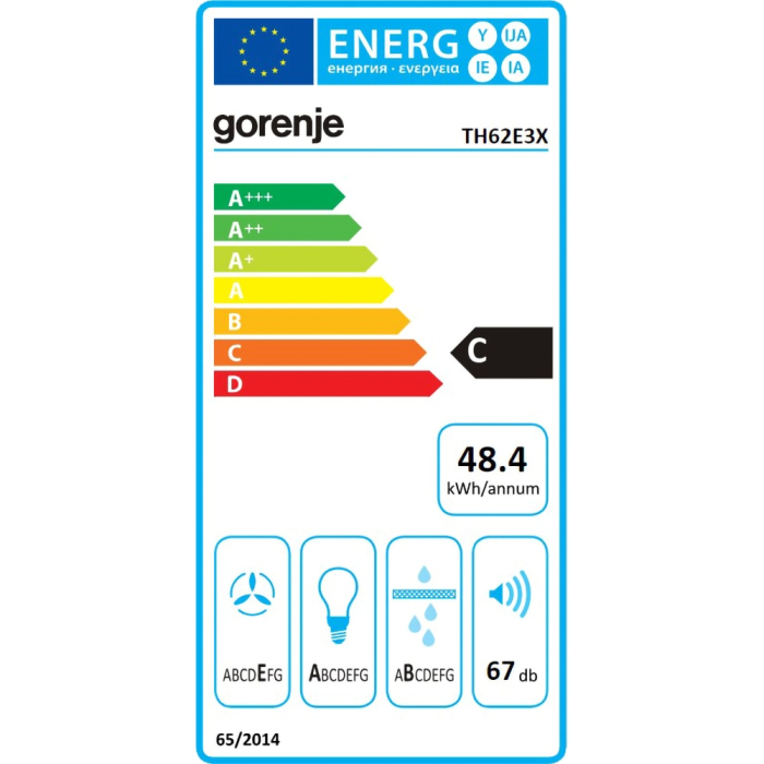 Hota incorporabila telescopica Gorenje TH62E3X, Putere de absortie 350 mc/h, Clasa C, Inox [5]