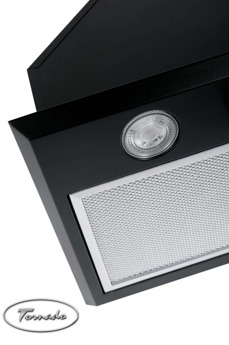Hota Incorporabila Tornado Modul 1200 (52) LED, 1 motor Turbo, latime 52 cm, absorbtie 1200 m3/ora, filtru anti-grasimi aluminiu 5 straturi, Negru [4]