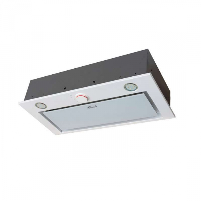 Hota Incorporabila Tornado Modul Glass 750 (60), 1 motor, latime 60 cm, 3 viteze, absorbtie 750 m3/ora, Alb [1]