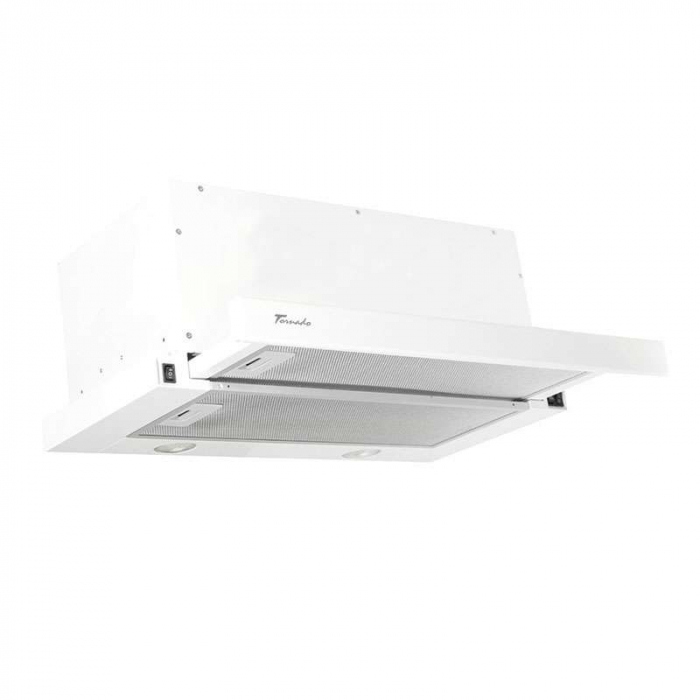 Hota Telescopica Incorporabila Tornado Storm 1200 (60), 1 motor, latime 60 cm, 3 viteze, absorbtie 1200 m3/ora, Alb [1]