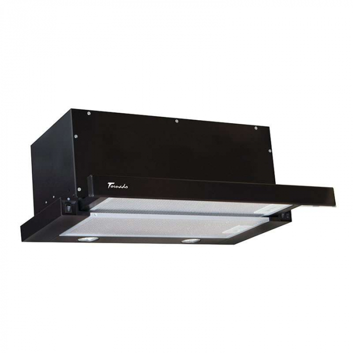 Hota Telescopica Incorporabila Tornado Storm 1200 (60), 1 motor, latime 60 cm, 3 viteze, absorbtie 1200 m3/ora, Negru [1]