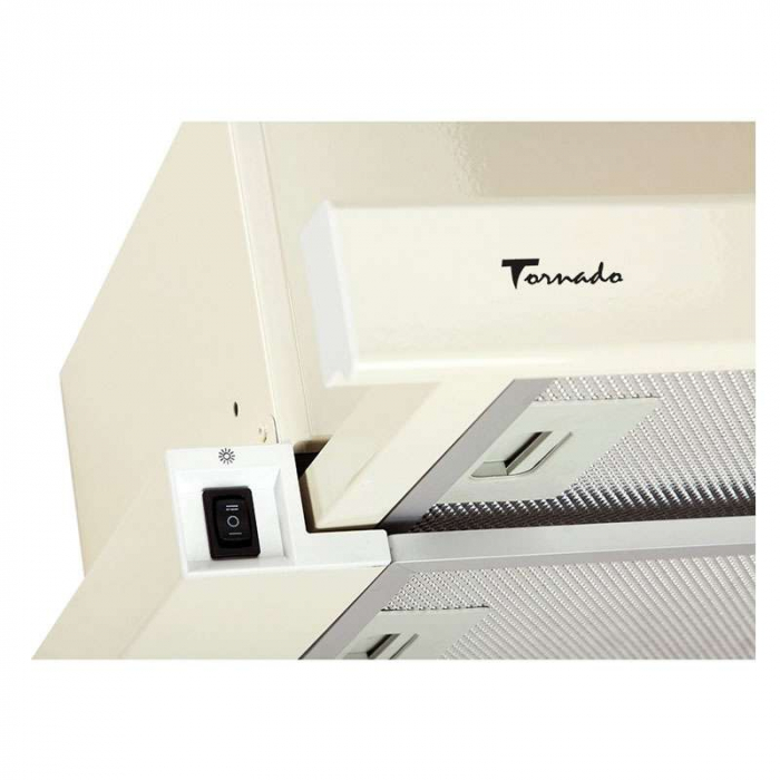 Hota Telescopica Incorporabila Tornado Storm 700 (60), 1 motor, latime 60 cm, 3 viteze, absorbtie 700 m3/ora, Bej [2]