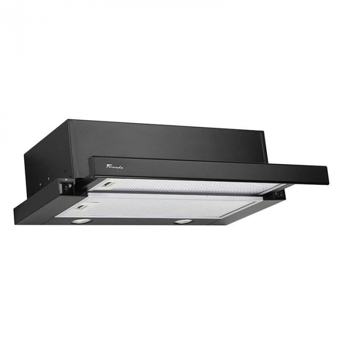 Hota Telescopica Incorporabila Tornado Storm 700 (60), 1 motor, latime 60 cm, 3 viteze, absorbtie 700 m3/ora, Negru [1]