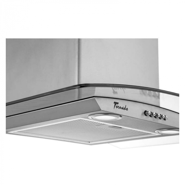 Hota tip Cupola Tornado Eva 1200 (90) LED, 1 motor Turbo, latime 90 cm, 3 viteze, absorbtie 1200 m3/ora, filtru anti-grasimi aluminiu 5 straturi, Inox [3]