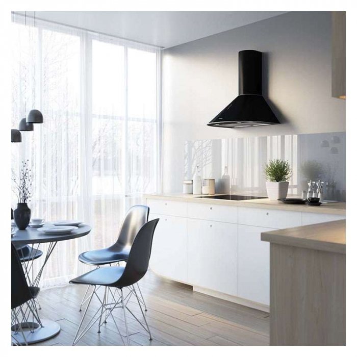 Hota tip Cupola Tornado Violla 750 (60) LED, 1 motor Turbo, latime 60 cm, 3 viteze, absorbtie 750 m3/ora, filtru anti-grasimi aluminiu 5 straturi, Negru [4]