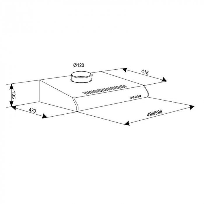 Hota traditionala Tornado Bona 20 (60) LED, 2 motoare, latime 60 cm, absorbtie 560 m3/ora, filtru anti-grasimi aluminiu 5 straturi, Negru [7]