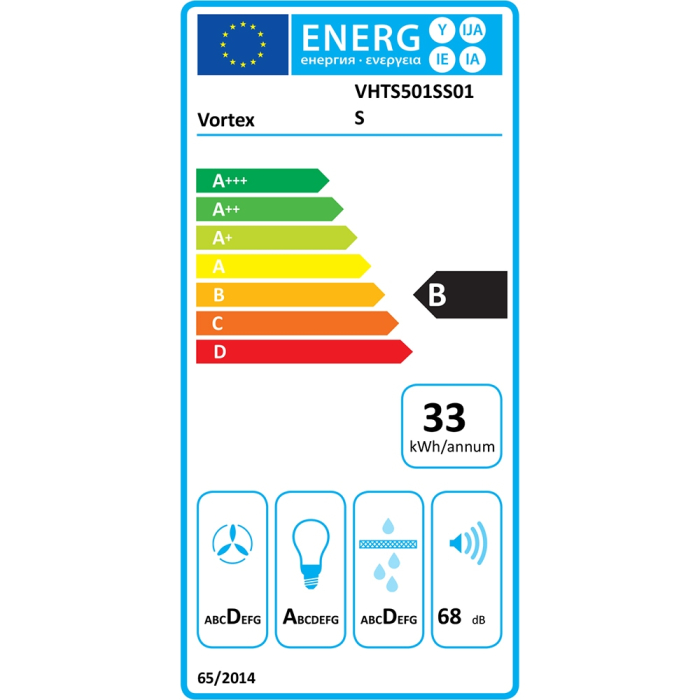 Hota traditionala VORTEX VHTS501SS01S, 1 motor, 214 m3/h, L 50 cm, inox [3]