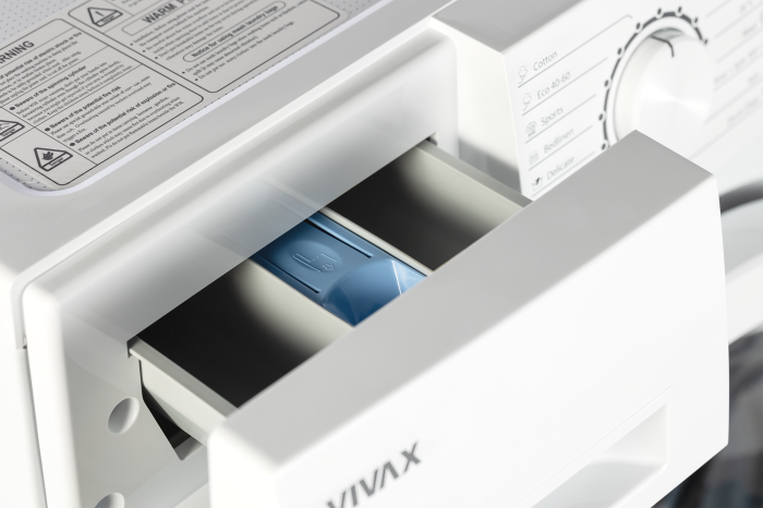 Masina de spalat cu incarcare frontala slim VIVAX WFL-100616CSI, alb, 6 kg, 1000 rpm, clasa A, motor invertor BLDC, functie abur, fara afisaj, buton alb [9]