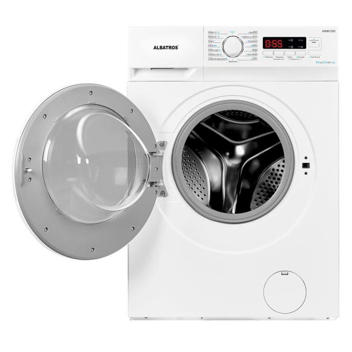 Masina de spalat rufe Albatros AWM1265, 6 Kg, 15 programe, 1200 rotatii, Clasa energetica E, Model slim, Alb [2]