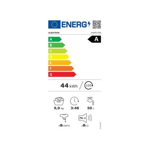 Masina de spalat rufe Albatros AWMI1495, 9 kg, Motor Inverter, Display Led, 16 programe, Clasa energetica A - 10%, Reincarcare cu rufe in timpul spalarii, Alb [5]