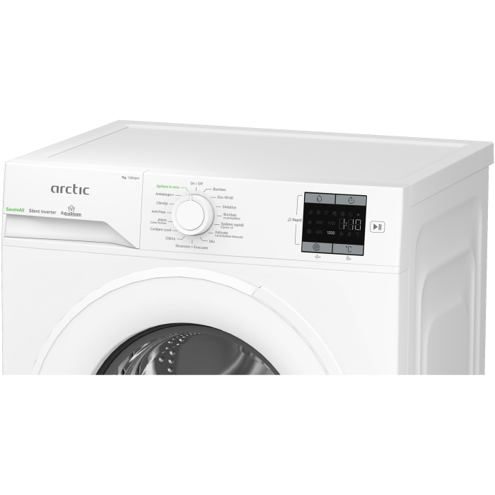 Masina de spalat rufe Arctic APLM1WFSU17210W, 7 Kg, 1200 RPM, Clasa energetica A, Motor Silent Inverter, ExtraSteam, IronExpress, Fast/Intensive, Steam, Prewash, Child Lock, Add-In, Alb [7]