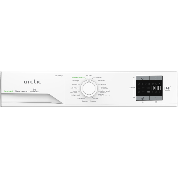 Masina de spalat rufe Arctic APLM1WFSU17210W, 7 Kg, 1200 RPM, Clasa energetica A, Motor Silent Inverter, ExtraSteam, IronExpress, Fast/Intensive, Steam, Prewash, Child Lock, Add-In, Alb [5]