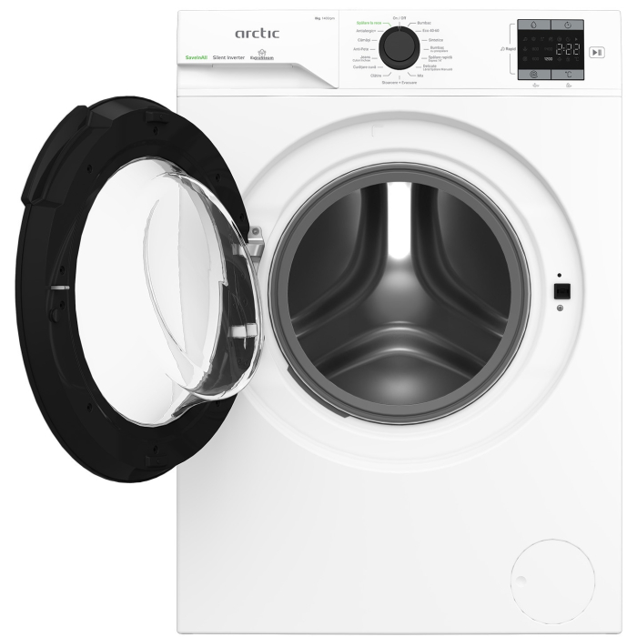Masina de spalat rufe Arctic APLM1WFSU18410W, 8 Kg, 1400 RPM, Clasa A, Motor Silent Inverter, Fast/Intensive, Steam, Prewash, Child Lock, Add-In, Alb [3]