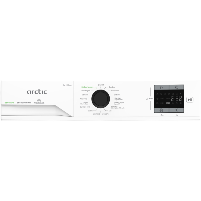 Masina de spalat rufe Arctic APLM1WFSU18410W, 8 Kg, 1400 RPM, Clasa A, Motor Silent Inverter, Fast/Intensive, Steam, Prewash, Child Lock, Add-In, Alb [6]