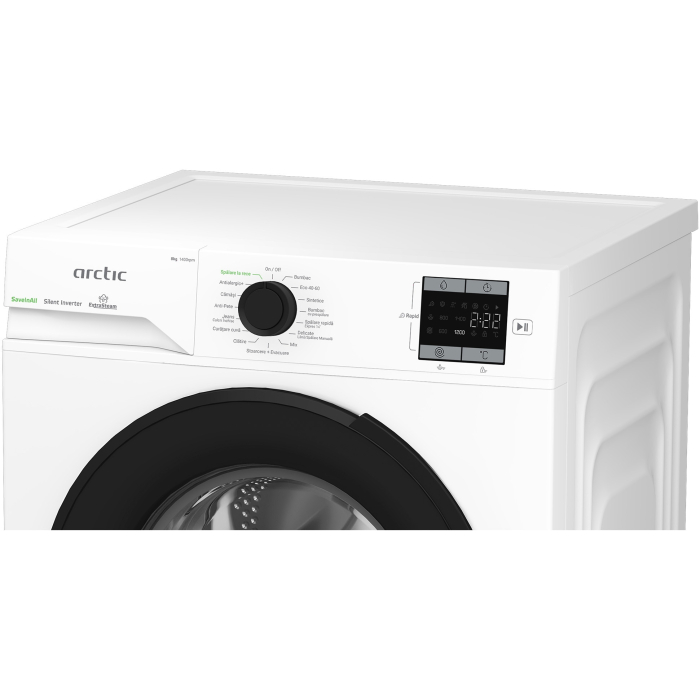 Masina de spalat rufe Arctic APLM1WFSU18410W, 8 Kg, 1400 RPM, Clasa A, Motor Silent Inverter, Fast/Intensive, Steam, Prewash, Child Lock, Add-In, Alb [8]