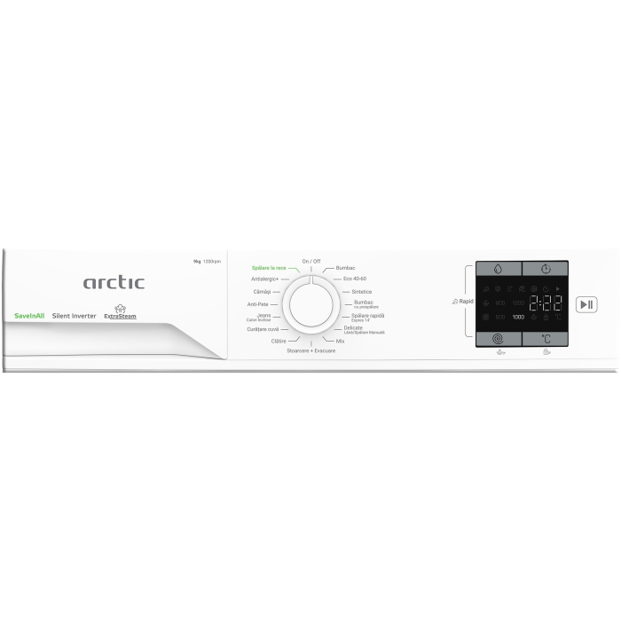 Masina de spalat rufe Arctic APLM1WFSU19210W, 9 Kg, 1200 RPM, Motor Silent Inverter, Drum Clean+Steam, Child Lock, Anticrease, Digital Display, Add-In, Clasa A, alb [5]